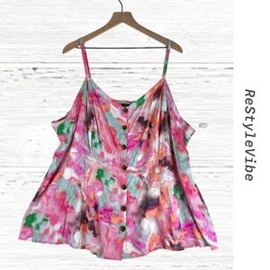 TORRID Women’s Size 5 5X Top Shirt Blouse Adjustable Straps Peplum Style